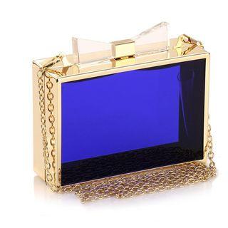 Bow Accent Chain Strap Box Bag