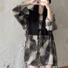 Lace-up Vest / Tie-dye Blouse