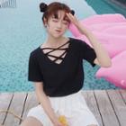 Short-sleeve Crisscross Front T-shirt