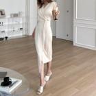 Knotted Long Wrap Dress