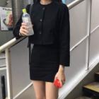 Set: Single-breasted Jacket + Straight Fitted Skirt