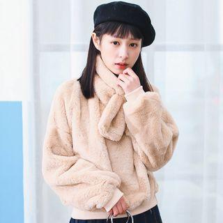 Furry Pullover With Scarf