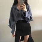 Puff Sleeve Shirt / Asymmetric A-line Skirt
