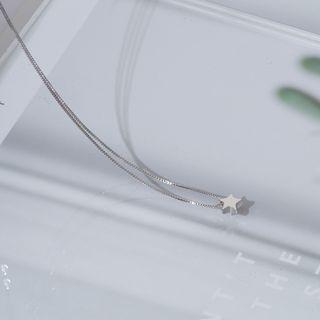 925 Sterling Silver Star Dangle Necklace Silver - One Size