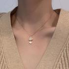 Goldfish Faux Crystal Pendant Stainless Steel Necklace X405 - Gold - One Size