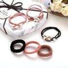 Hair Tie Set A04-07-19 - Pink & Black - One Size