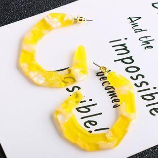 Geometric Acrylic Open Hoop Earring 1 Pair - As Shown In Figure - One Size