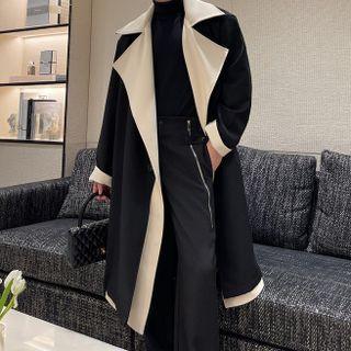 Lapel Button-up Long Coat