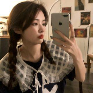 Peter Pan Collar Flower Print T-shirt