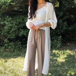 Drop-shoulder Robe Cardigan