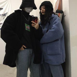 Couple Matching Fleece Open Front Jacket