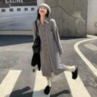 Long-sleeve Button-up Midi Collared Dress 7785 - Dress - Gray - One Size
