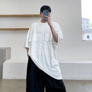 Dual Pocket Short-sleeve Oversized Top