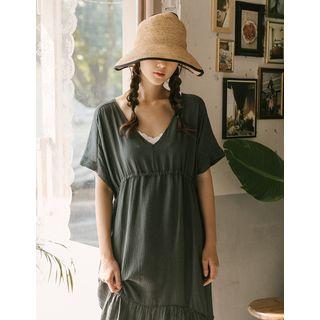 V-neck Tie-side Midi Dress