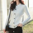 Crew-neck Knitted Jacket