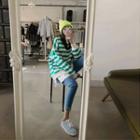 Layered Hem Striped Sweatshirt