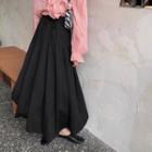 High-waist Maxi A-line Skirt Black - One Size