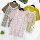 Set: Lace Slipdress + Plain Long T-shirt