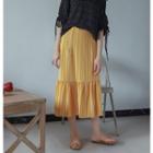 Striped Chiffon A-line Midi Skirt