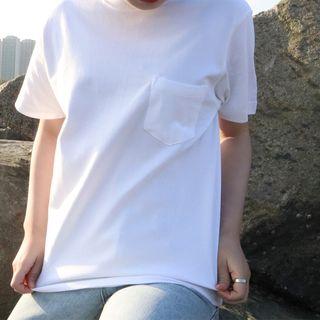 Couple-matching Pocket-front Short-sleeve Top