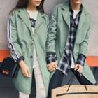 Couple Matching Striped Trench Coat