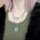 Stainless Steel Razor Pendant Layered Necklace