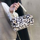 Velvet Leopard Patterned Crossbody Bag