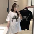 Short-sleeve Chained Lettering T-shirt