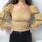 Square-neck Puff Sleeve Blouse