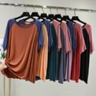 Short-sleeve Frill Trim Raglan T-shirt