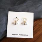 Faux Pearl Resin Square Dangle Earring 1 Pair - Earrings - As Shown In Figure - One Size