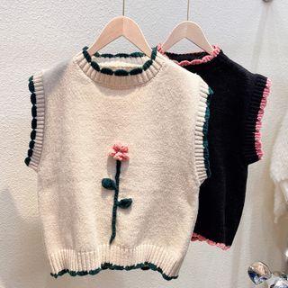 Flower Detail Sweater Vest