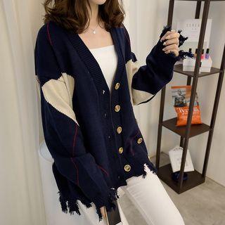 Argyle Distressed Cardigan