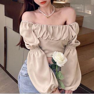 Off Shoulder Puff-sleeve Blouse