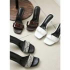 Faux-leather High-heel Mules