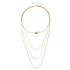 Evil Eye Layered Necklace 4899 - Gold - One Size