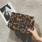 Leopard Pattern Furry Shoulder Bag