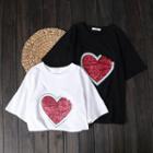 Glitter Heart Short-sleeve T-shirt