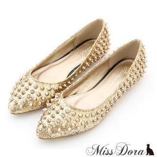 Glittered Studded Flats