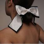Piped Bow Fabric Hair Tie