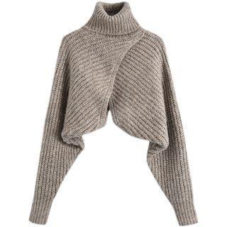 Long-sleeve Turtleneck Cropped Sweater