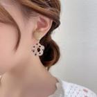 Heart Dotted Flower Acrylic Dangle Earring