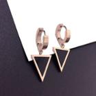 Retro Triangle Dangle Earring Stainless Steel - Gold - One Size