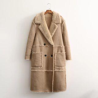 Double-breasted Fleece-line Long Coat