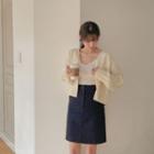 One-button Cable-knit Cardigan