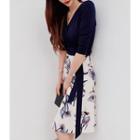 Color-block Wrap-front Dress