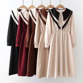 Two-tone Corduroy Dress