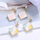 Faux Pearl Resin Square Drop Earring
