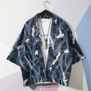 Couple Matching 3/4-sleeve Printed Light Jacket