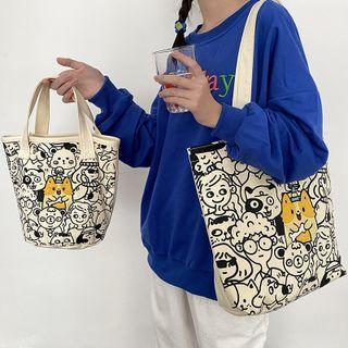 Cartoon Print Tote Bag (various Designs)